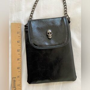 skull OKPTA small crossbody bag purse shoulder strap and chain goth okpta